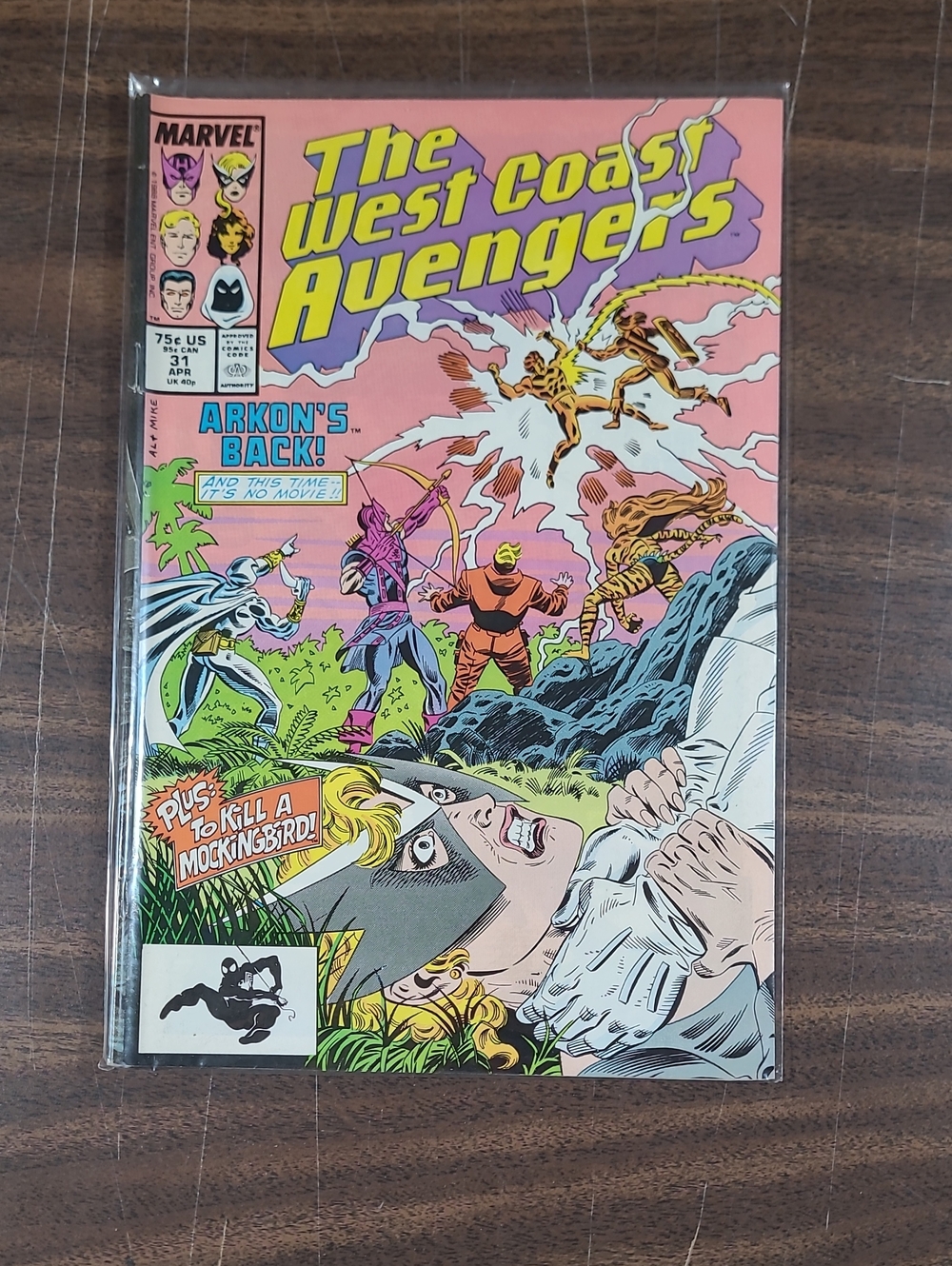 Marvel The West Coast Avengers Comic Book #31 April 1988 Bagged